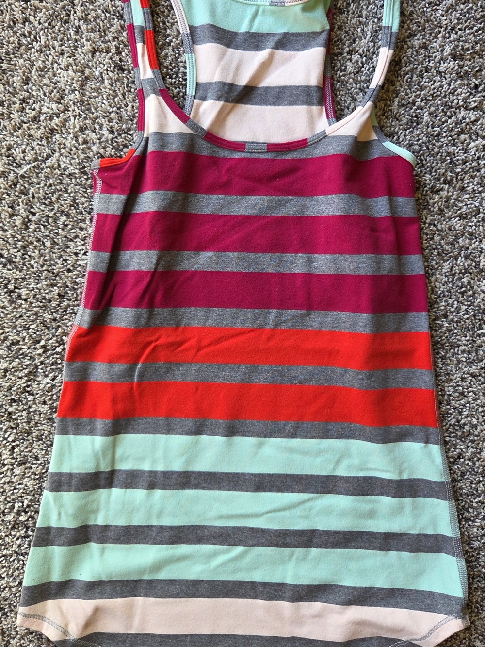 lululemon athletica Striped Scoop Tank in Mint, Magenta & Red-Orange